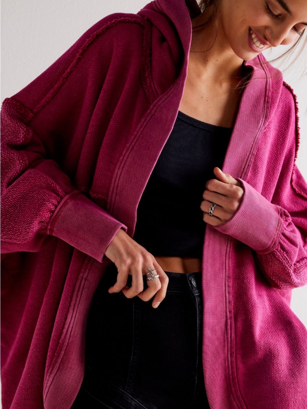 Free People We The Free Forever Yours Cardi Pink Medium